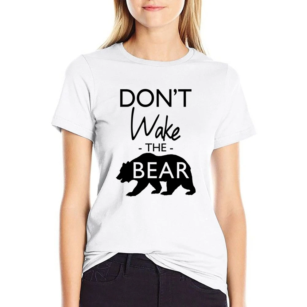 Dont Wake The Bear Funny Sleep Lover Graphic US Size Women Ladies T-shirt