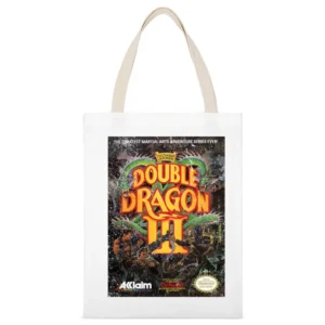 Double Dragon 3 Nes Nintendo Old School Retro Video Game Fan Distresse White Canvas Tote Shopping Bag