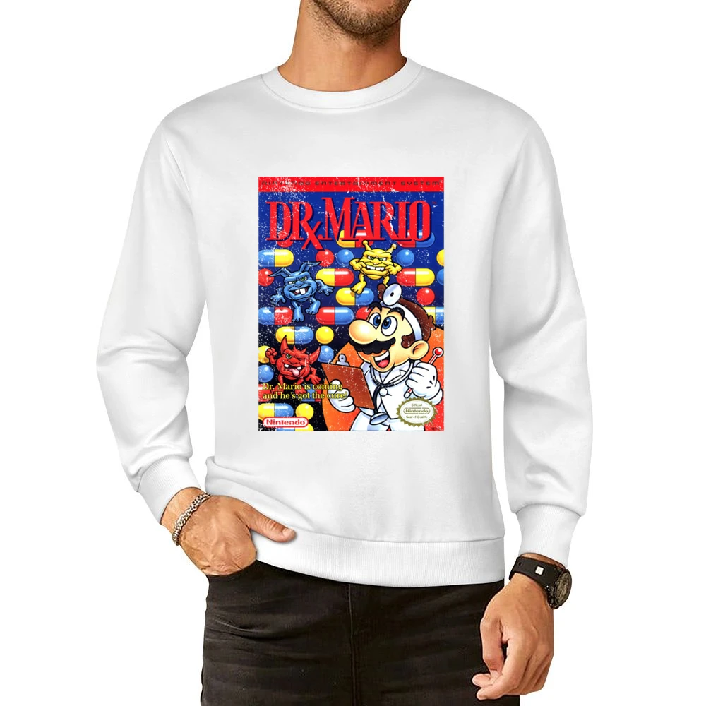 Dr Mario Nes Nintendo Old School Retro Video Game Fan Distressed T Shi European Size Pullover Sweater