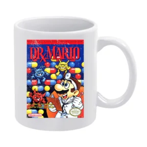 Dr Mario Nes Nintendo Old School Retro Video Game Fan Distressed T Shi White Mug