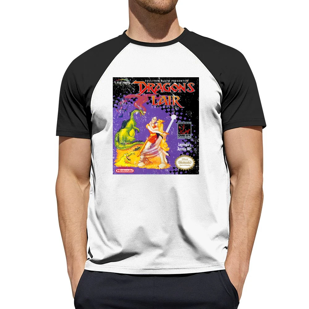 Dragons Lair Game Boy Nintendo Old School Retro Video Game Fan Distres Men Short Sleeve T-Shirt