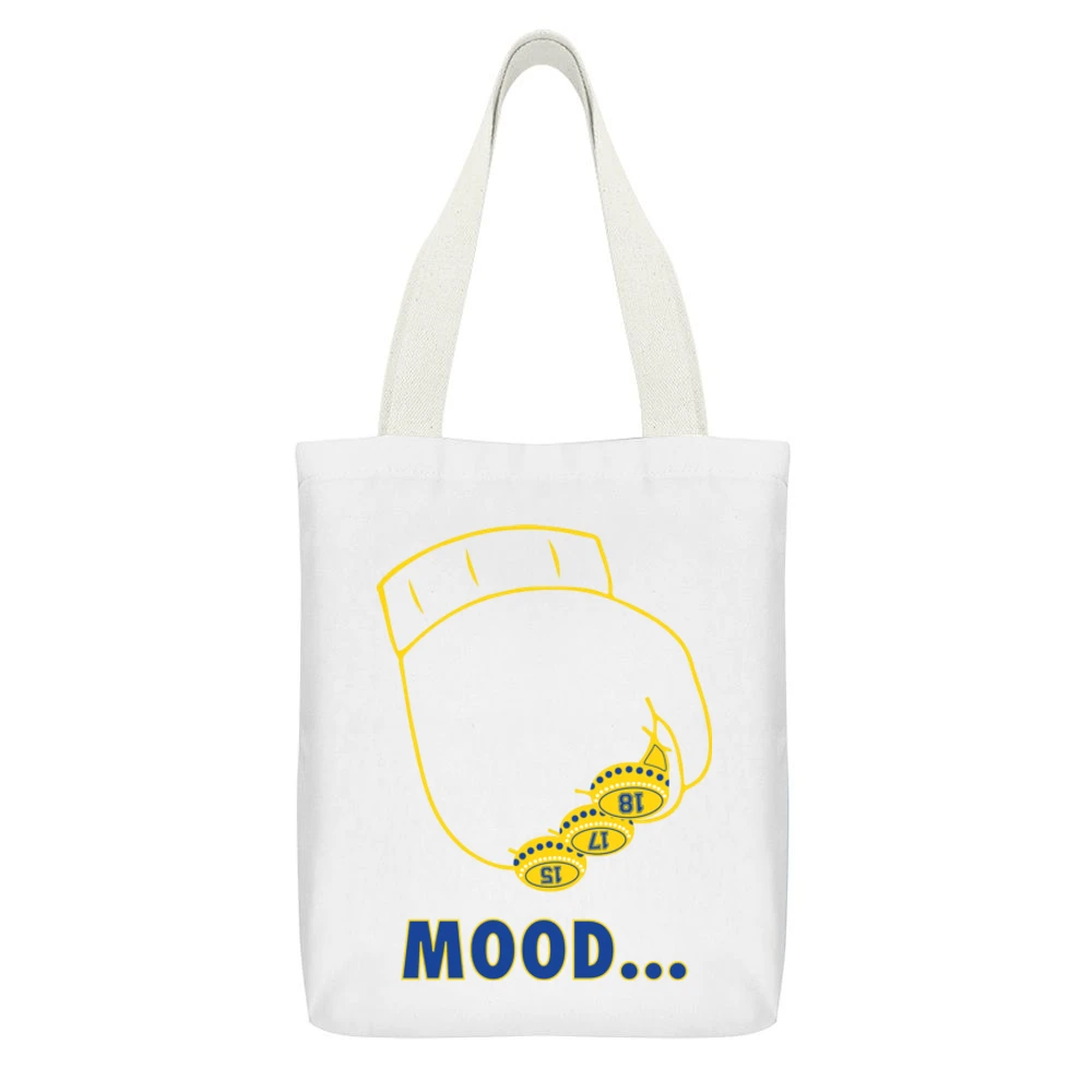 Draymond Green Parade Mood Golden State Champions Funny Basketball T S White Canvas Tote Shopping Bag With Interior Pocket
