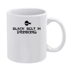 Drinking Black Belt Tshirt White Mug