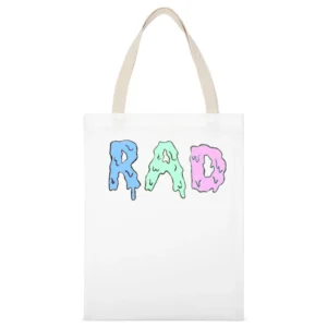 Dripping With Rad Fun Awesome Tee Shirt White Canvas Tote Shopping Bag