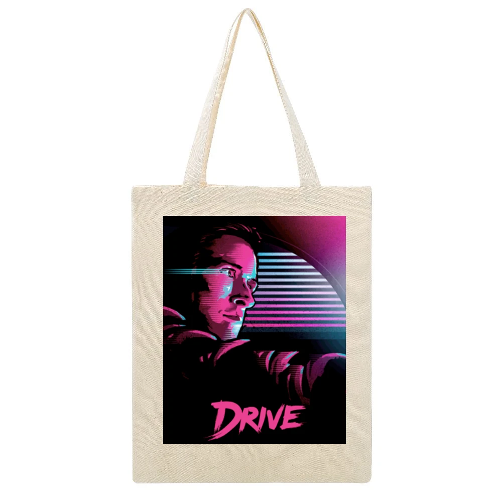 Drive Movie Ryan Gosling Poster Beige Canvas Tote Shopping Bag