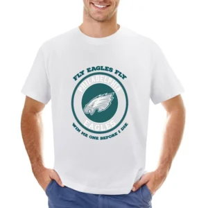 Eagles Win One Before I Die Football Team Asian Size Men T-Shirt