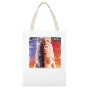Earth Wind And Fire Raise! Album Cover Distressed Image White Canvas Tote Shopping Bag