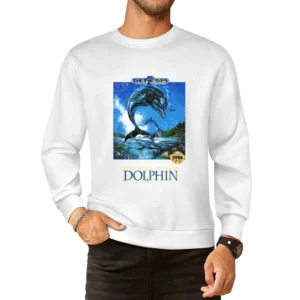 Ecco The Dolphin Sega Genesis Old School Retro Video Game Fan Distress European Size Pullover Sweater