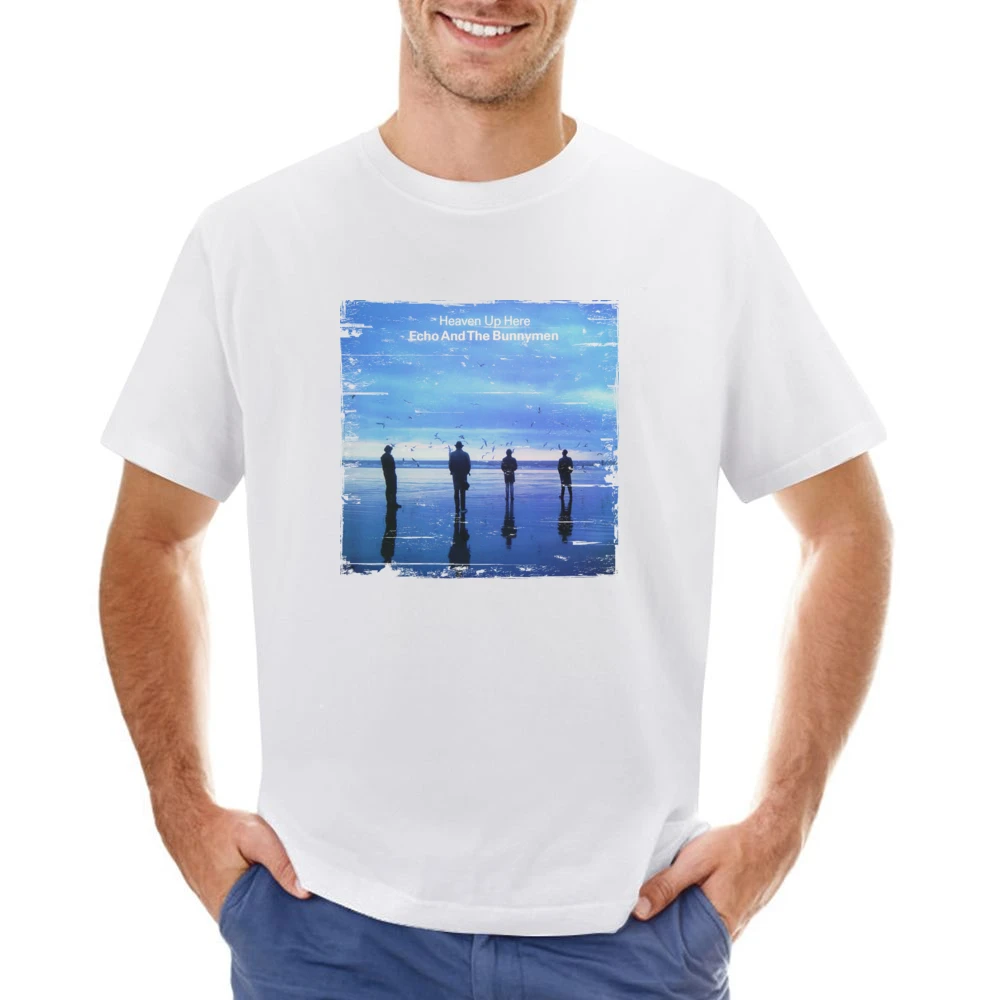 Echo And The Bunnymen Heaven Up Here Album Cover Distressed Image T Sh Asian Size Men T-Shirt