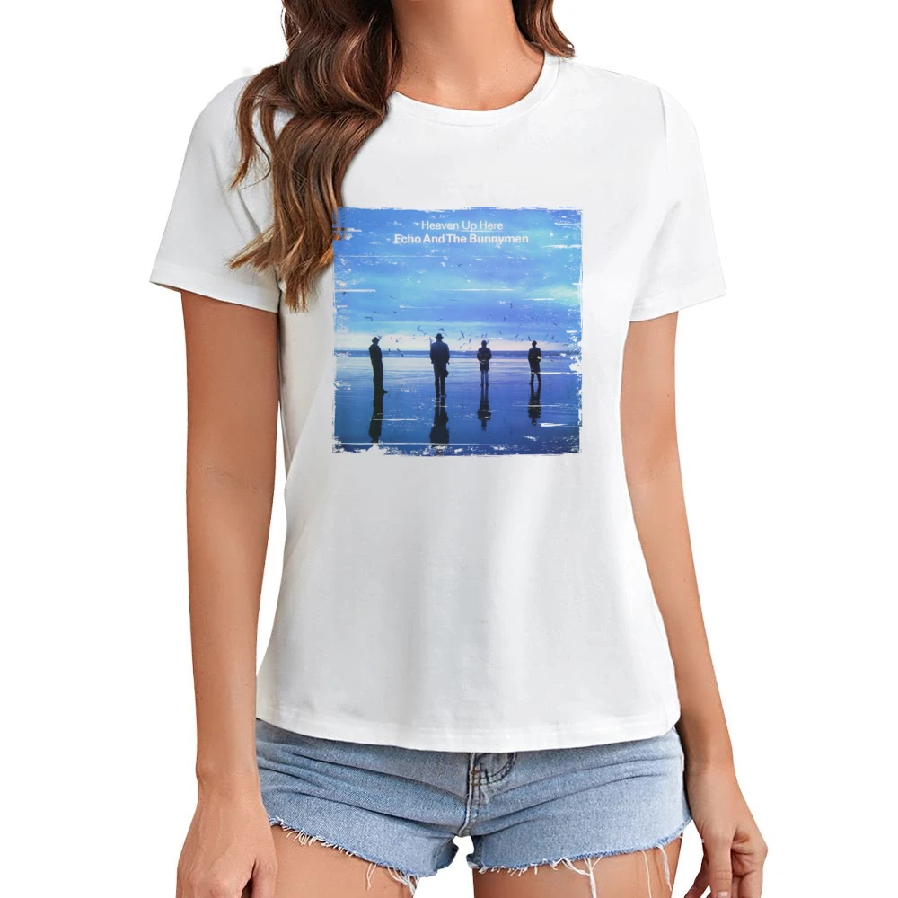 Echo And The Bunnymen Heaven Up Here Album Cover Distressed Image T Sh Asian Size Women Ladies T-shirt
