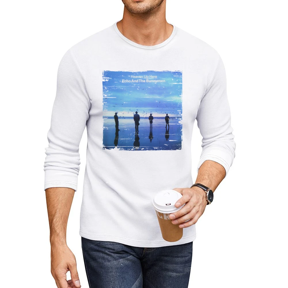 Echo And The Bunnymen Heaven Up Here Album Cover Distressed Image T Sh Men CrewNeck Long Sleeve T-Shirt