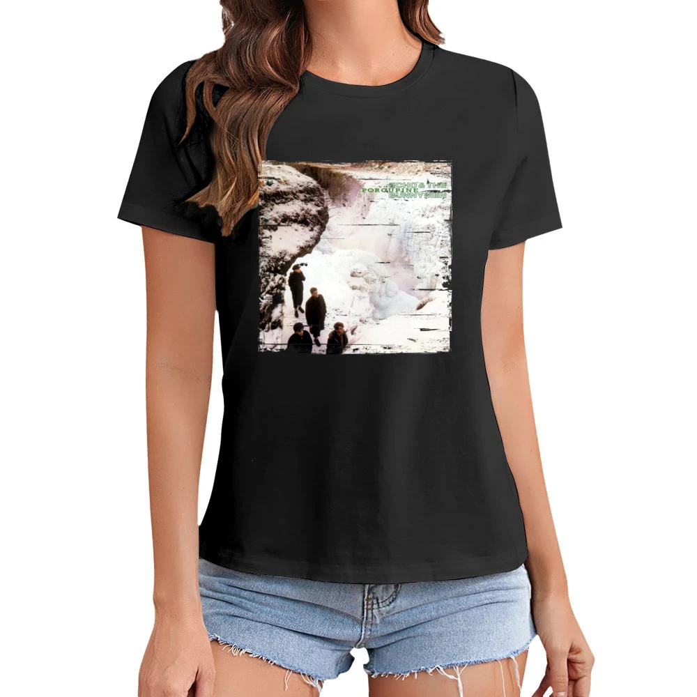Echo And The Bunnymen Porcupine Album Cover Distressed Image Asian Size Women Ladies T-shirt