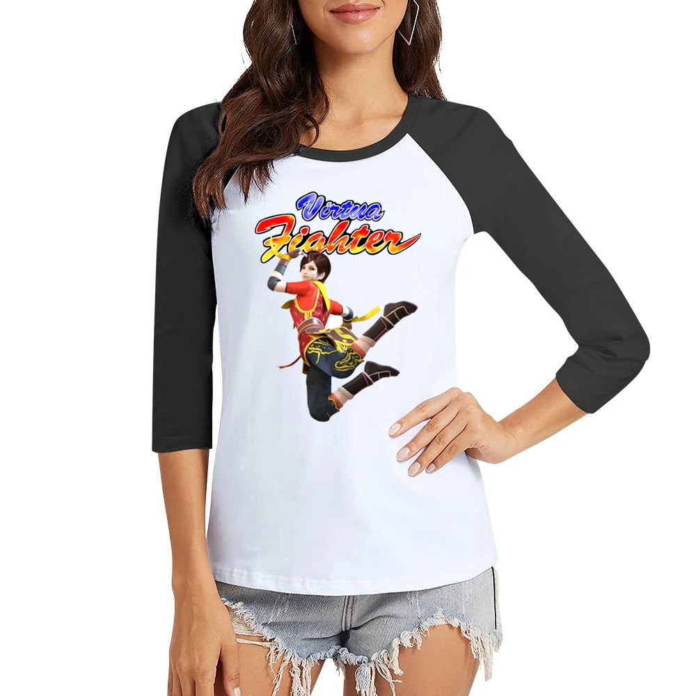 Eileen Virtua Fighter Arcade Fighting Retro Video Game Character Fan T Women Ladies 3-4 Sleeve T-Shirt