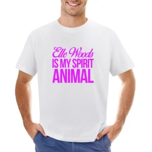 Elle Woods Is My Spirit Animal Funny Legally Blonde Harvard Law Graphi Asian Size Men T-Shirt