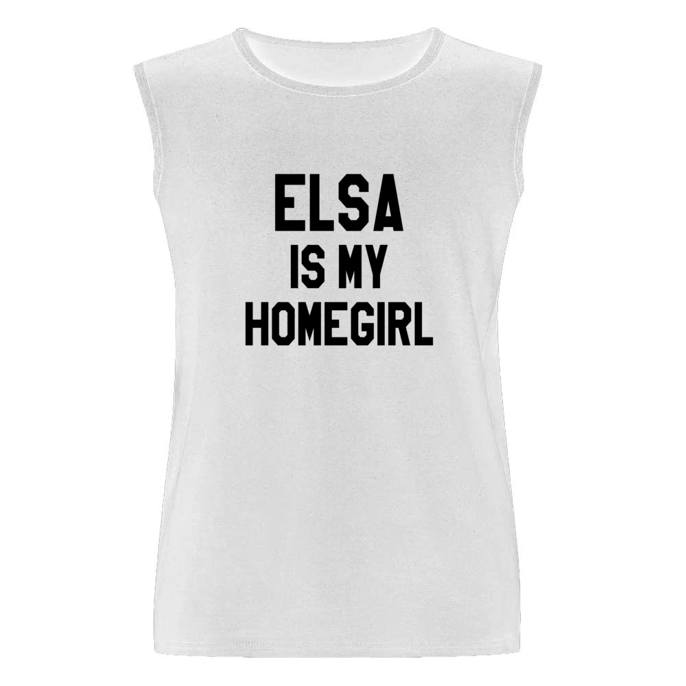 Elsa Is My Homegirl Fun Frozen Graphic Tee Shirt Men Sleeveless T-Shirt