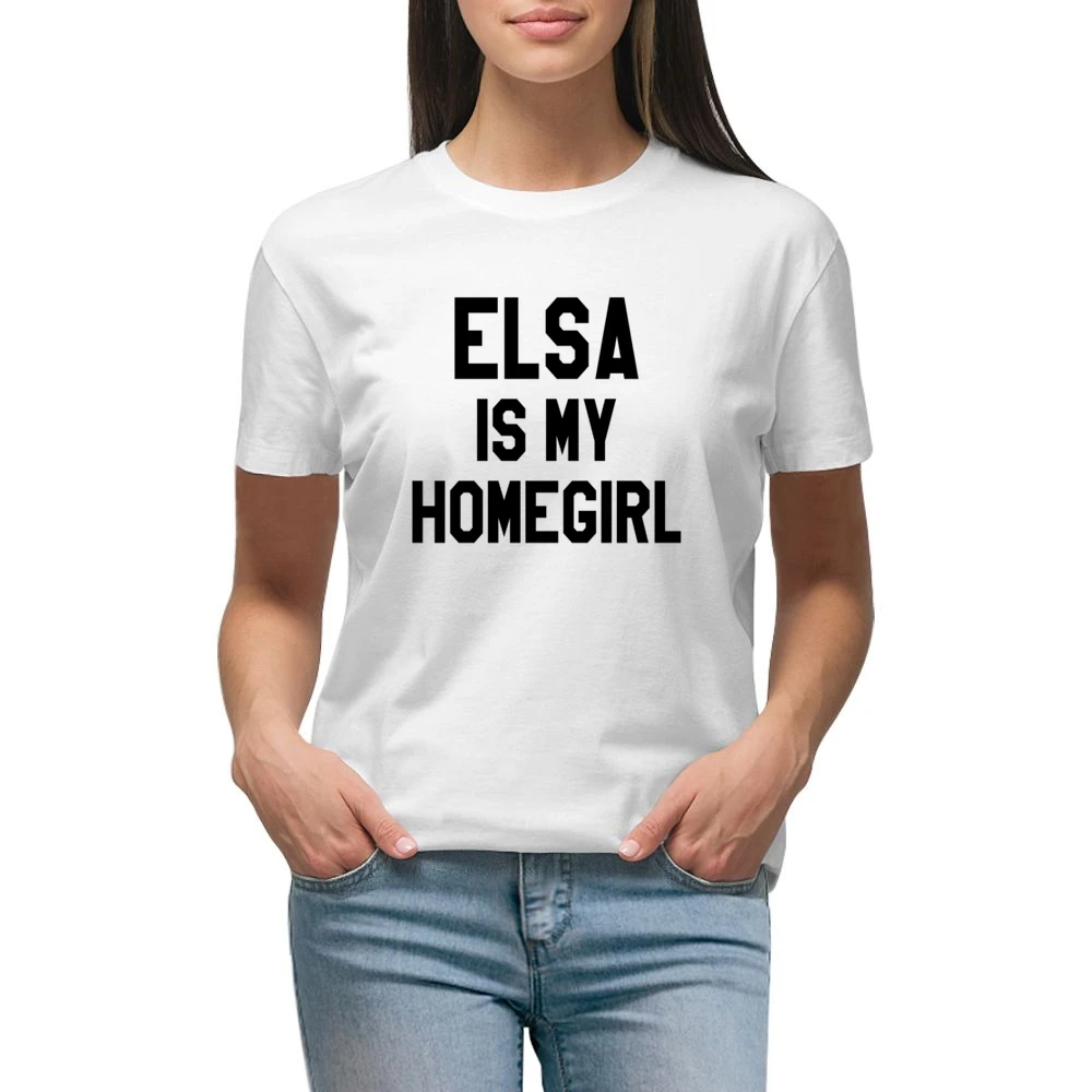 Elsa Is My Homegirl Fun Frozen Graphic Tee Shirt Premium Women Ladies T-shirt
