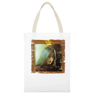 Emmylou Harris Pieces Of The Sky Album Cover Distressed Image White Canvas Tote Shopping Bag