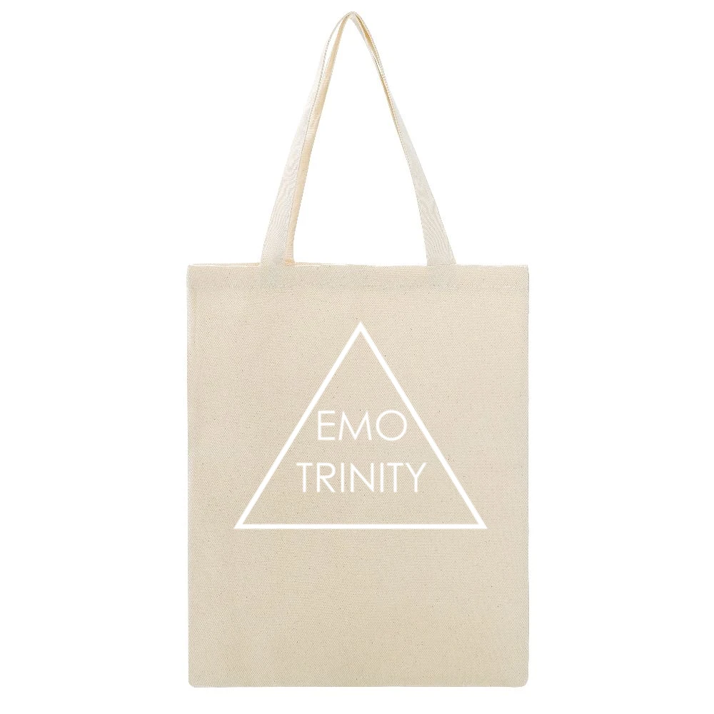 Emo Trinity Forever Fun Fob Mcr Patd Music Graphic Band Beige Canvas Tote Shopping Bag
