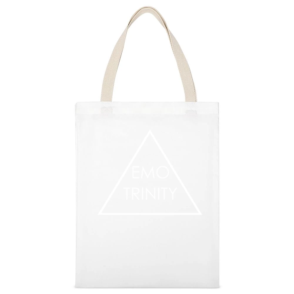 Emo Trinity Forever Fun Fob Mcr Patd Music Graphic Band White Canvas Tote Shopping Bag