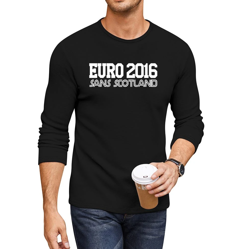 Euro 2016 Sans Scotland Funny No Scotland Football Europe Soccer Graph Men CrewNeck Long Sleeve T-Shirt