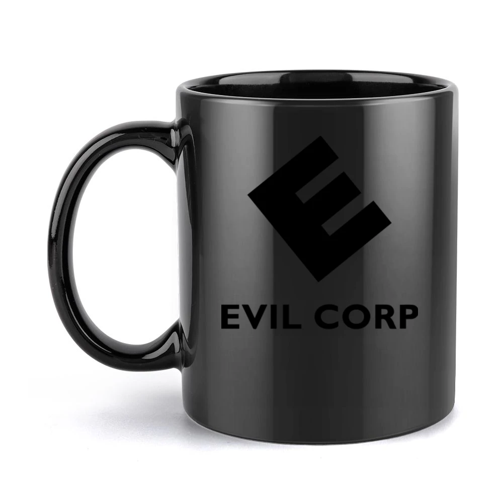 Evil Corp Mr Robot Science Fiction Tv Show Fan Black Logo Black Mug