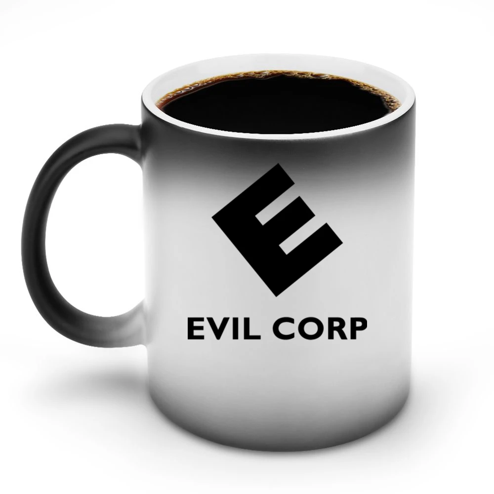 Evil Corp Mr Robot Science Fiction Tv Show Fan Black Logo Discoloration Mug