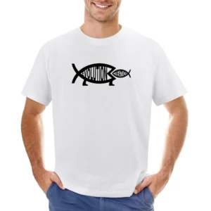 Evolution Versus Creation Fish Eating Asian Size Men T-Shirt