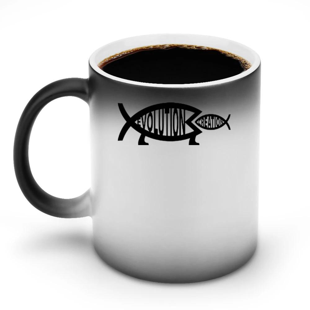 Evolution Versus Creation Fish Eating Discoloration Mug