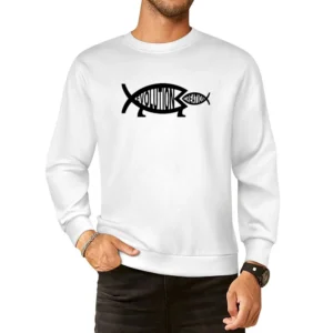 Evolution Versus Creation Fish Eating European Size Pullover Sweater