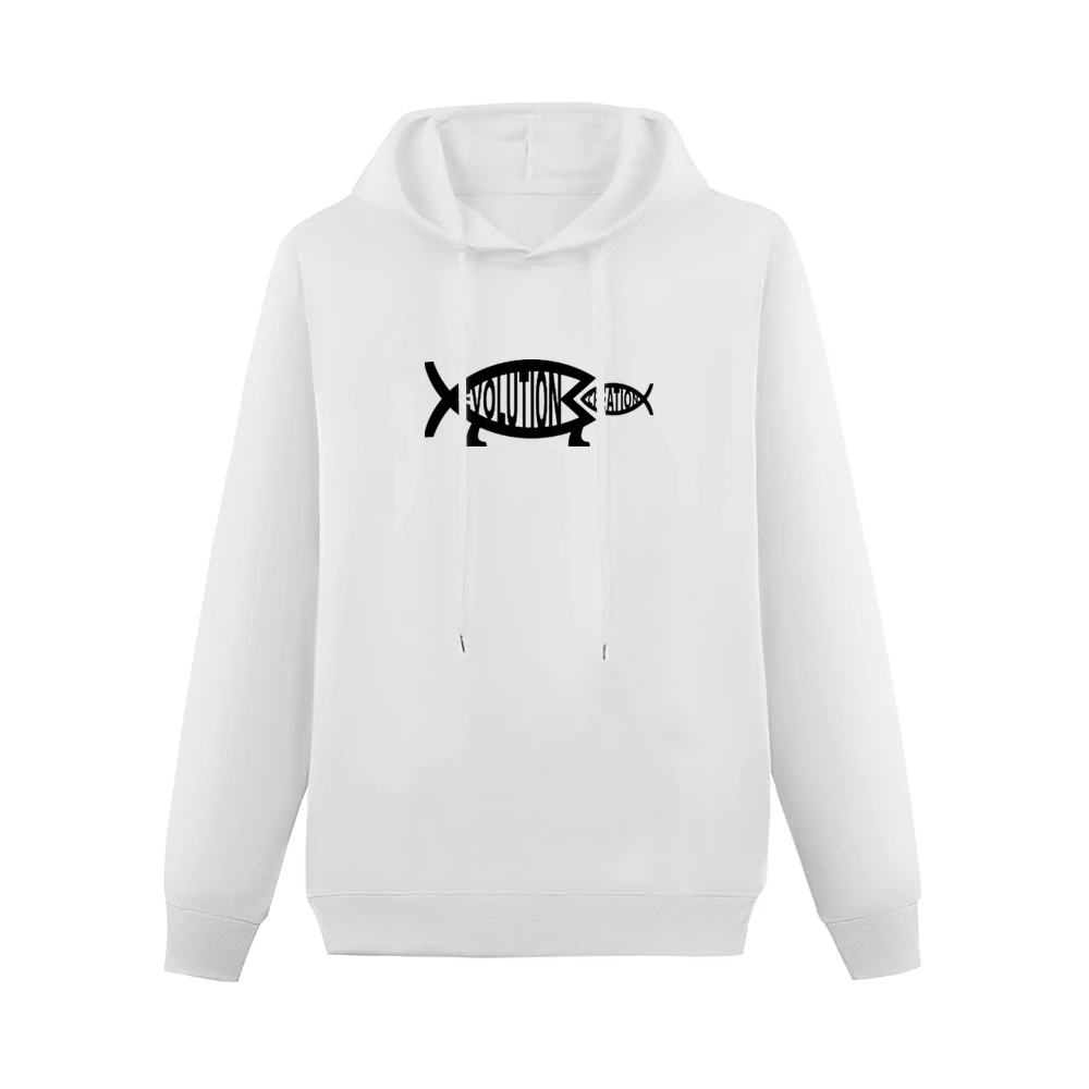 Evolution Versus Creation Fish Eating Men Hoodie Without Pocket