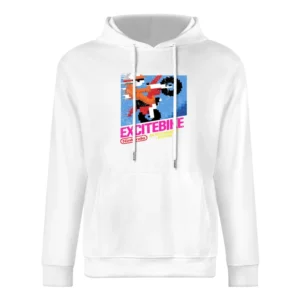 Excitebike Nes Nintendo Old School Retro Video Game Fan Distressed T S European Size Men Hoodie