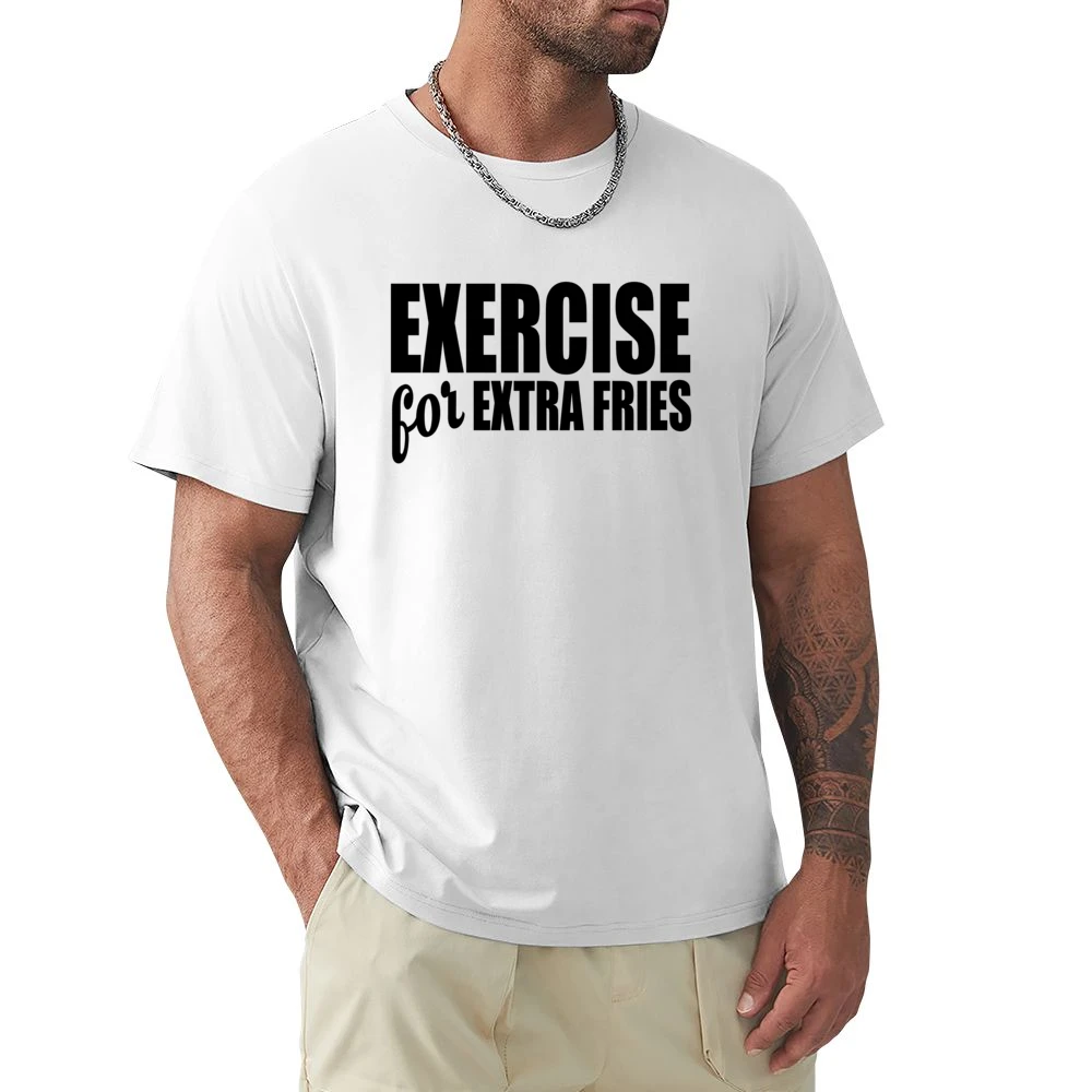 Exercise For Extra Fries Funny Food Lover Workout Fitness Tee Shirt Premium Men T-shirt