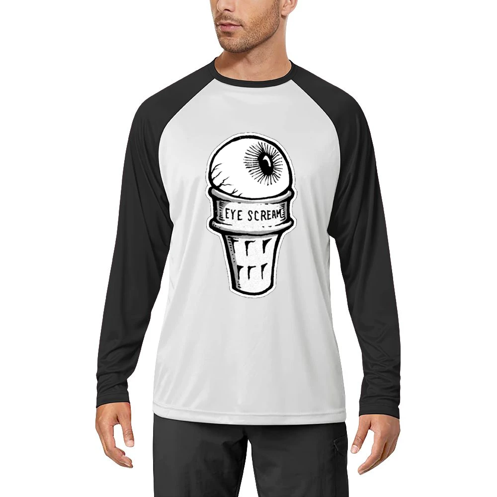 Eye Scream Ice Cream Fun Graphic Tee Shirt Men Long Sleeve T-Shirt