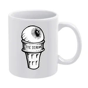 Eye Scream Ice Cream Fun Graphic Tee Shirt White Mug