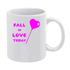 Fall in love today heart balloon White Mug