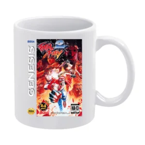 Fatal Fury 2 Sega Genesis Old School Retro Video Game Fan Distressed T White Mug