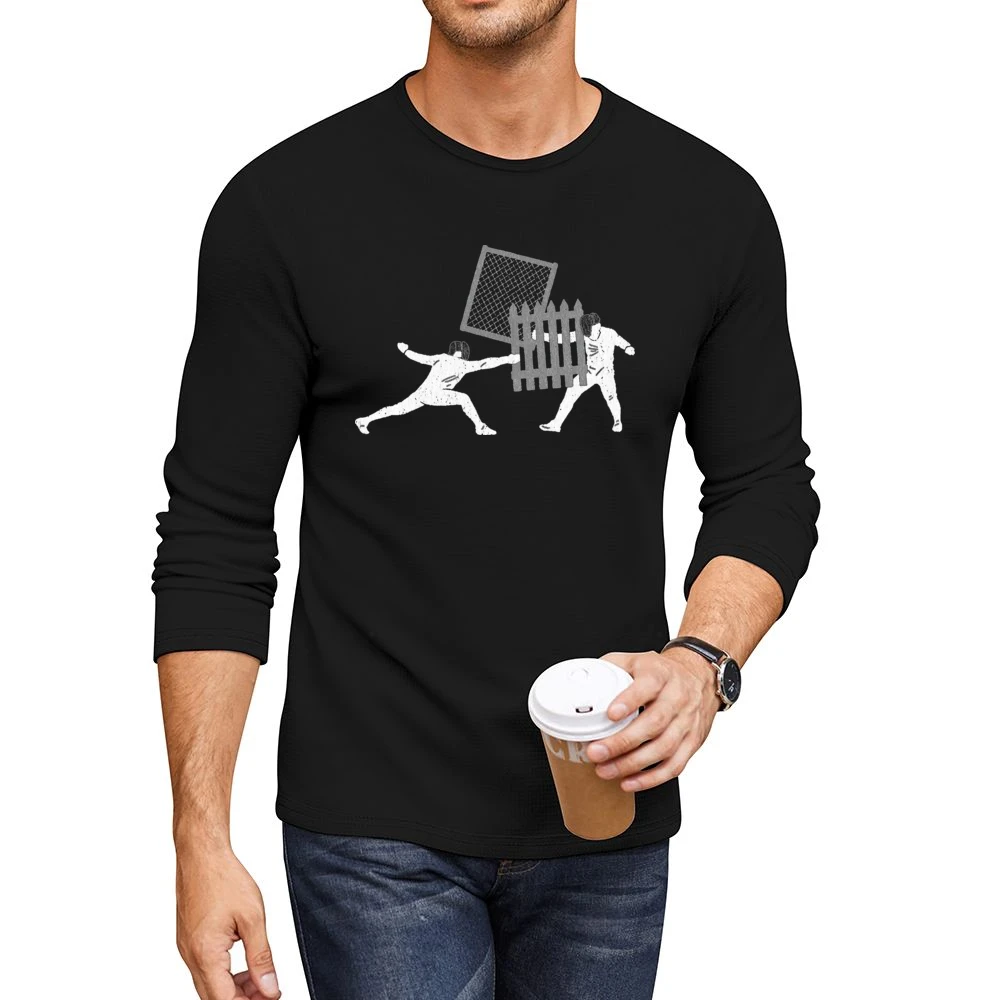 Fencing Funny Sports Men CrewNeck Long Sleeve T-Shirt