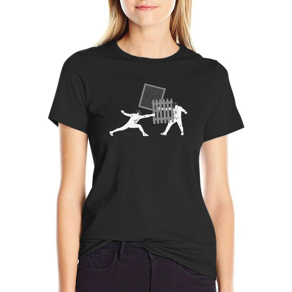 Fencing Funny Sports US Size Women Ladies T-shirt