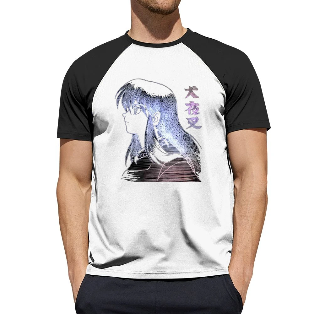 Feudal Fairy Tale InuYasha the half demon Dog human form Sketch T Shir Men Short Sleeve T-Shirt