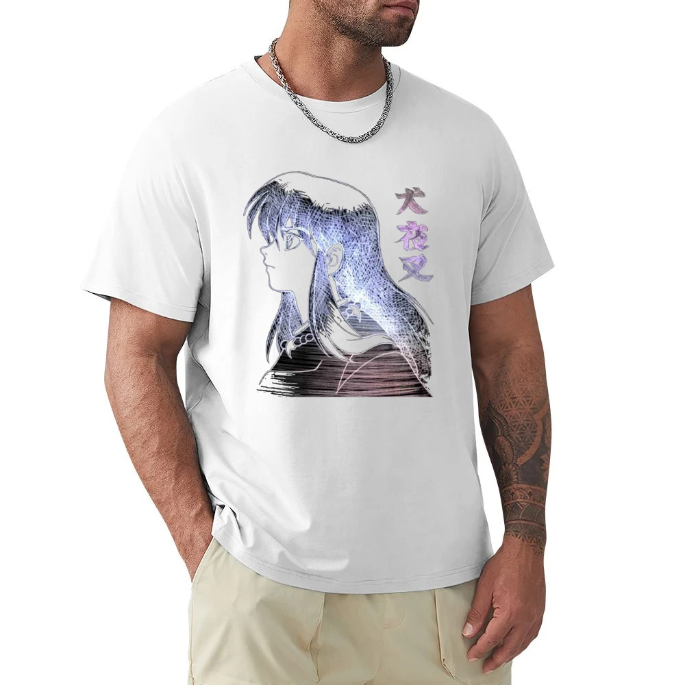 Feudal Fairy Tale InuYasha the half demon Dog human form Sketch T Shir Premium Men T-shirt