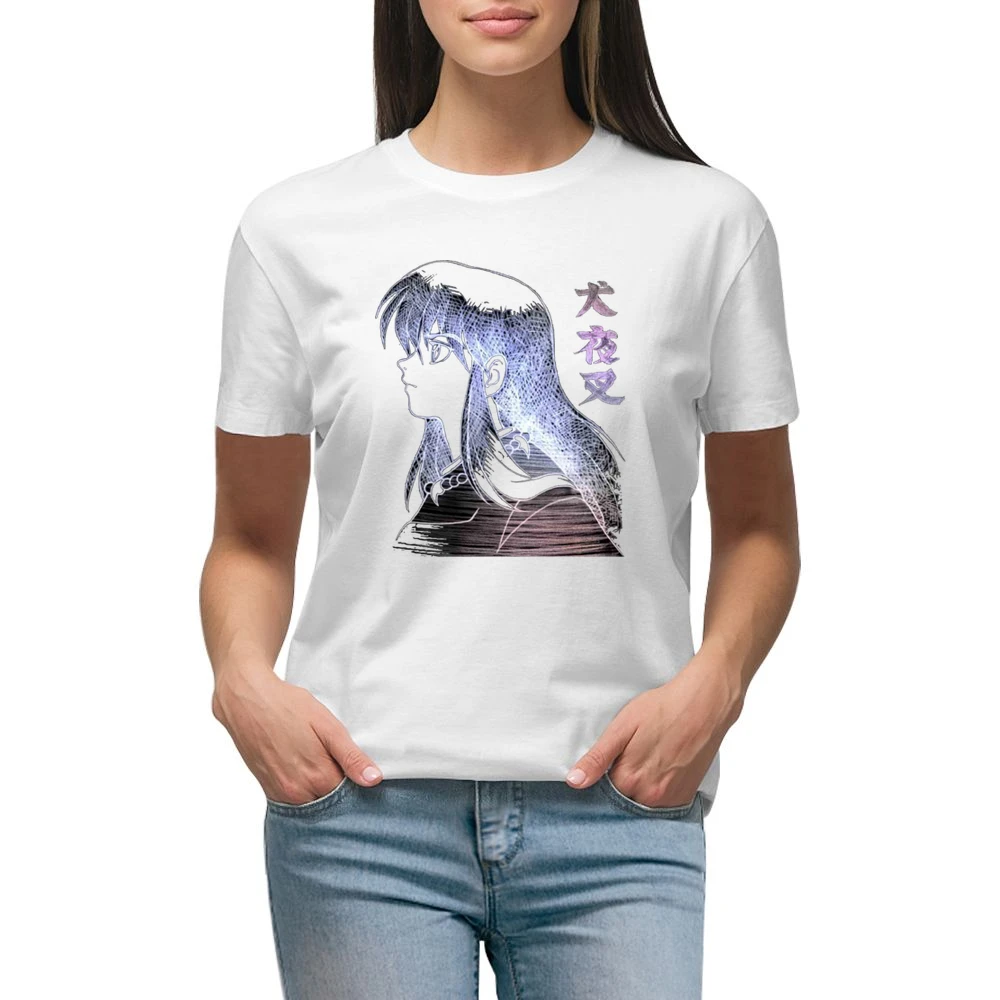 Feudal Fairy Tale InuYasha the half demon Dog human form Sketch T Shir Premium Women Ladies T-shirt