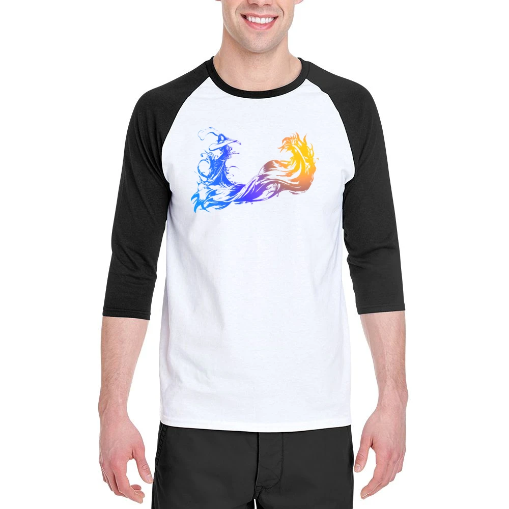 Final Fantasy X Logo No Font RPG Video Game Fan Men 3/4 Sleeve T-Shirt