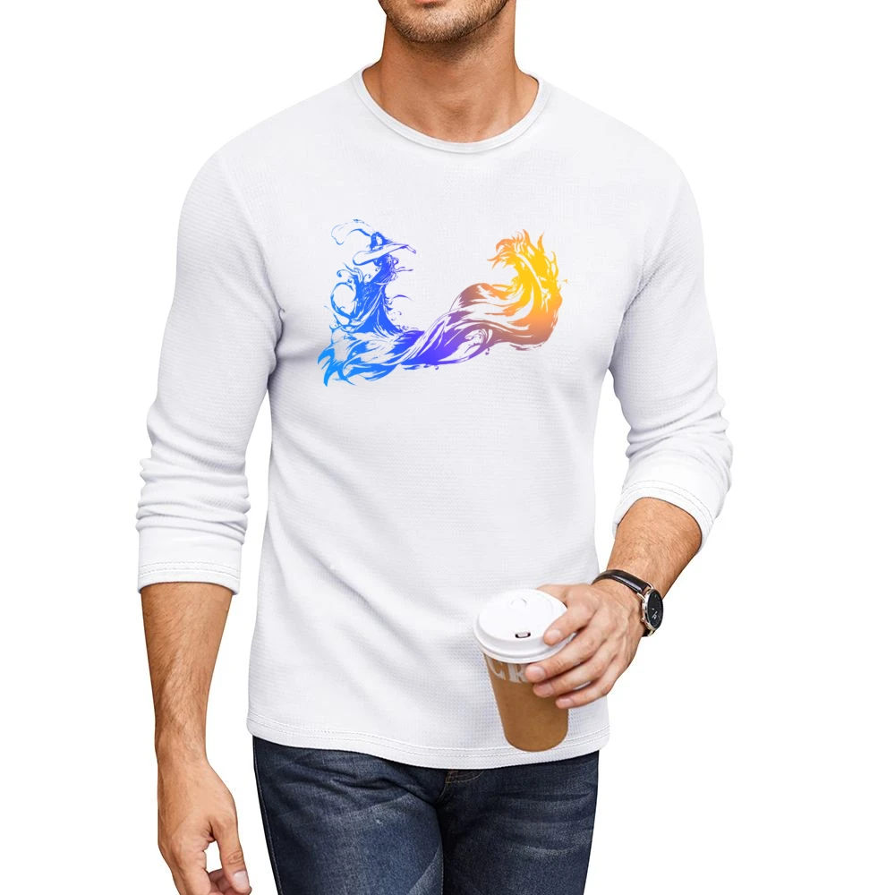 Final Fantasy X Logo No Font RPG Video Game Fan Men CrewNeck Long Sleeve T-Shirt