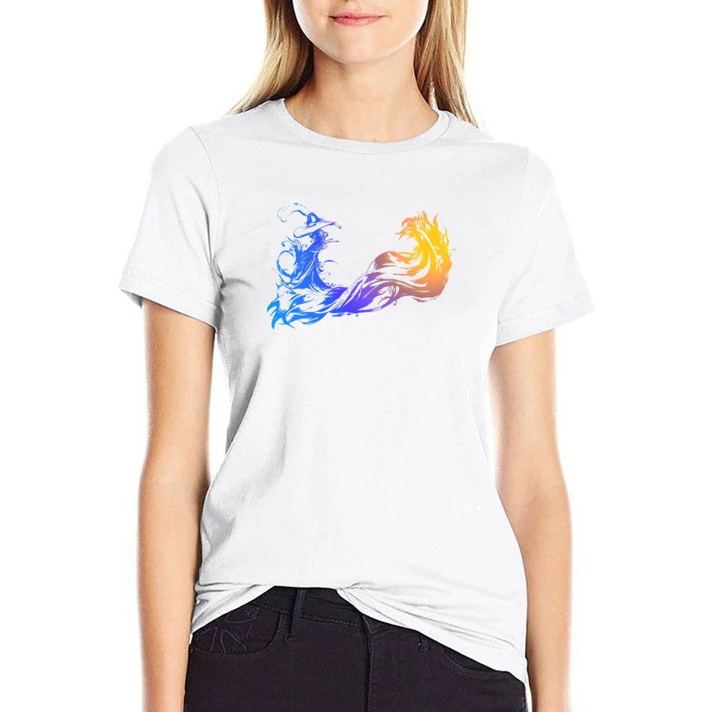 Final Fantasy X Logo No Font RPG Video Game Fan US Size Women Ladies T-shirt