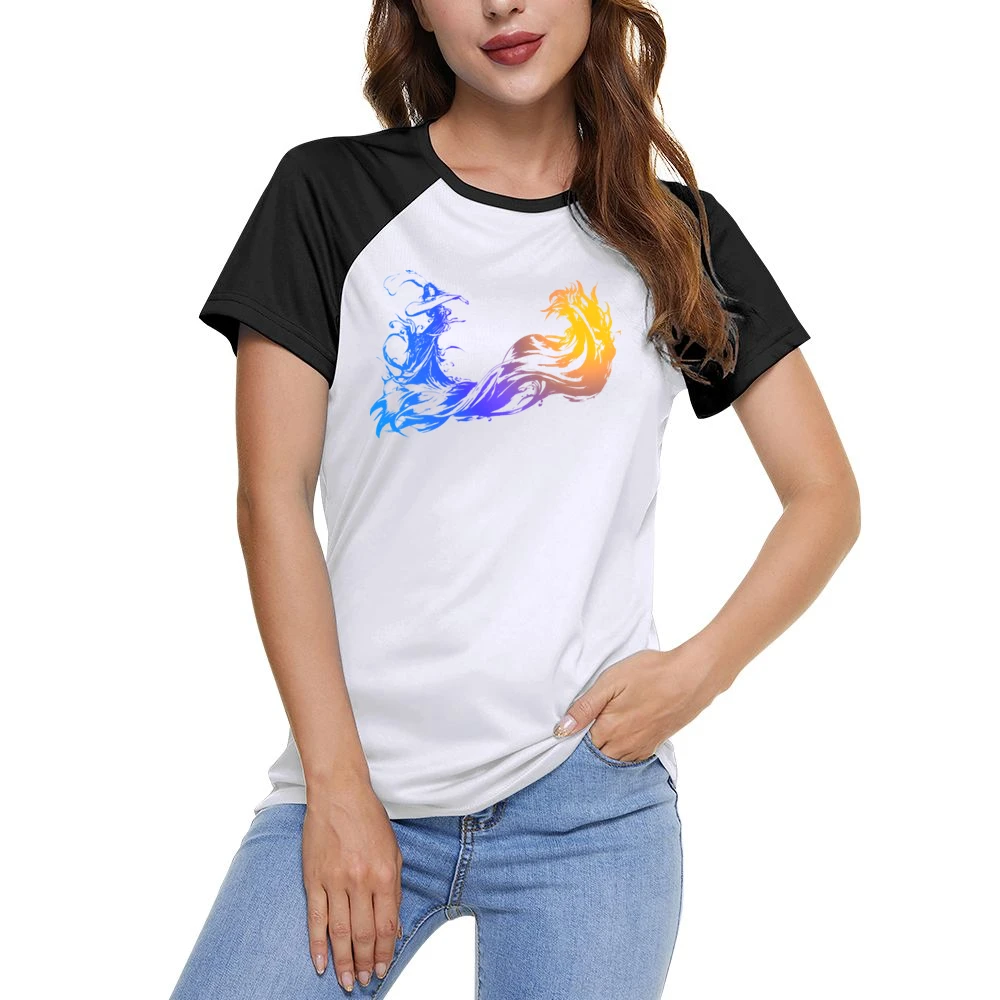 Final Fantasy X Logo No Font RPG Video Game Fan Women Ladies Short Sleeve T-Shirt