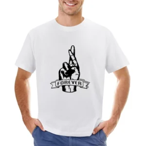Fingers Crossed Forever Fun Sketched Graphic Tee Shirt Asian Size Men T-Shirt
