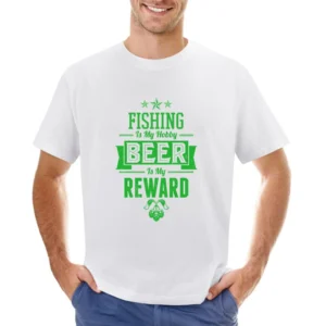 Fishing Is My Hobby Beer Is My Reward Asian Size Men T-Shirt