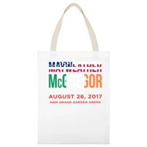 Floyd Mayweather Vs Conor Mcgregor Fight August 26 Promo White Canvas Tote Shopping Bag
