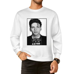 Frank Sinatra Vintage Mug Shot Grunge Graphic European Size Pullover Sweater