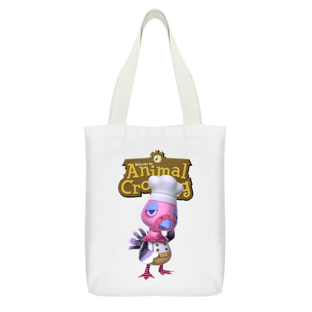 Franklin From Animal Crossing Nintendo Video Game Fan White Canvas Tote Shopping Bag With Interior Pocket